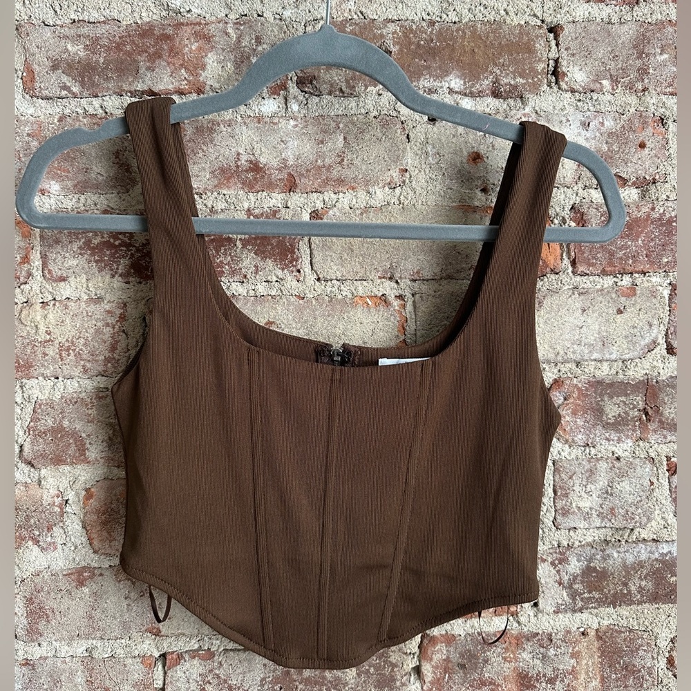 Edit By Nine Corset Top in Chocolate Brown